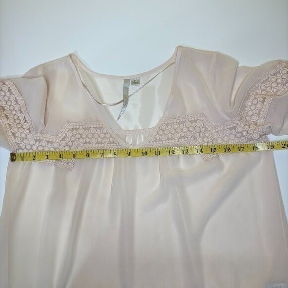 LC Lauren Conrad Womens Dainty Fairy Sheer Lace Top Size XSmall 3/4 Sleeve Boho - Picture 6 of 11